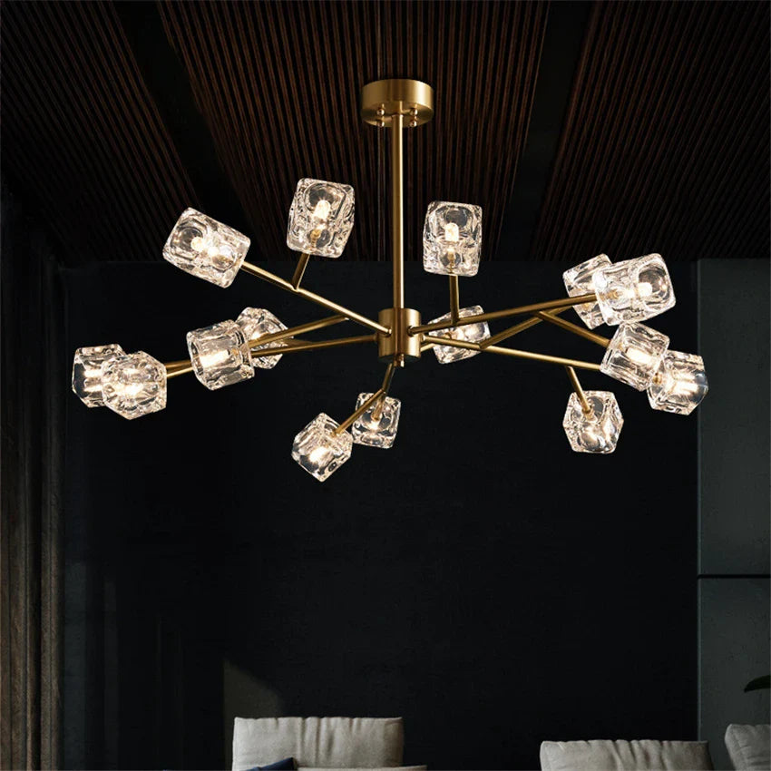 Elegant Modern LED Cube Chandelier
