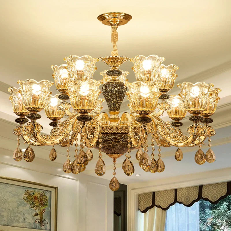 Luxury crystal chandelier for a minimalist ambiance