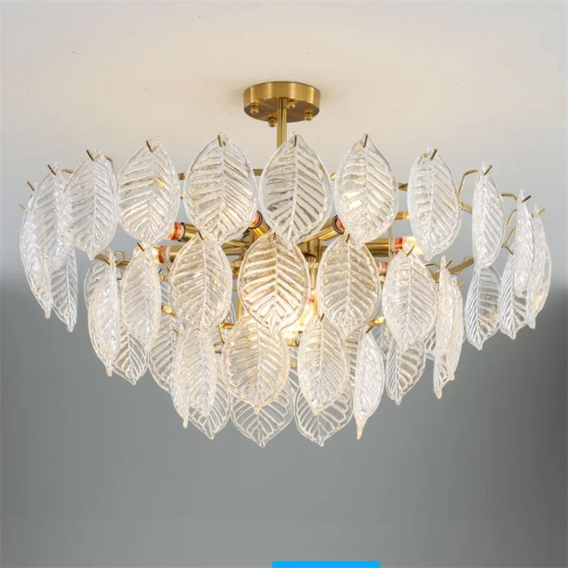 Modern vintage gold glass chandelier for interior decoration