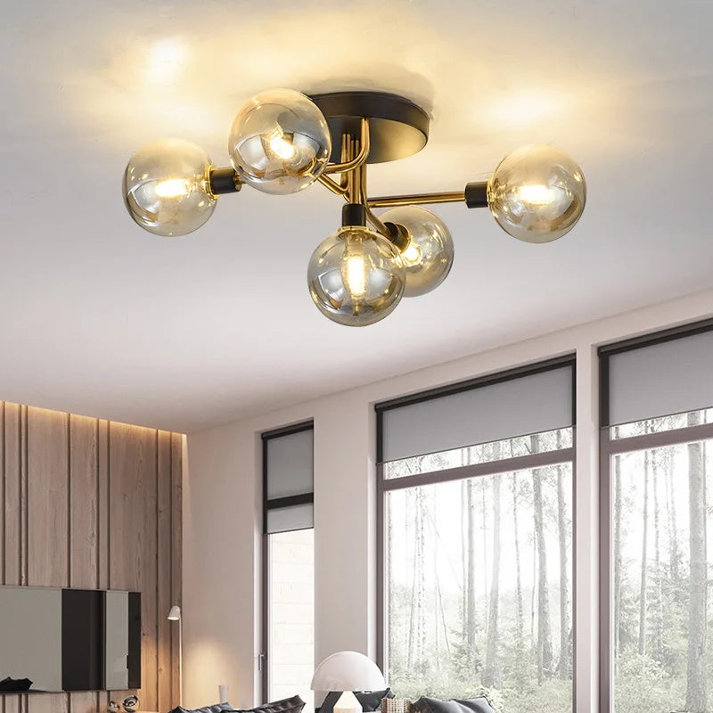Modern smoked glass design chandelier.