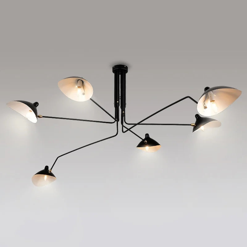 Vintage Industrial Nordic Iron Spider Chandelier LED Lighting