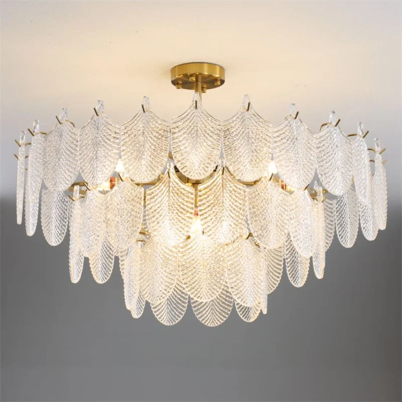 Luxury glass chandelier for elegant and modern interior decoration