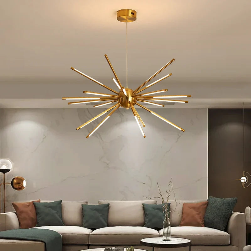 vintage Sputnik design chandelier with iron arms