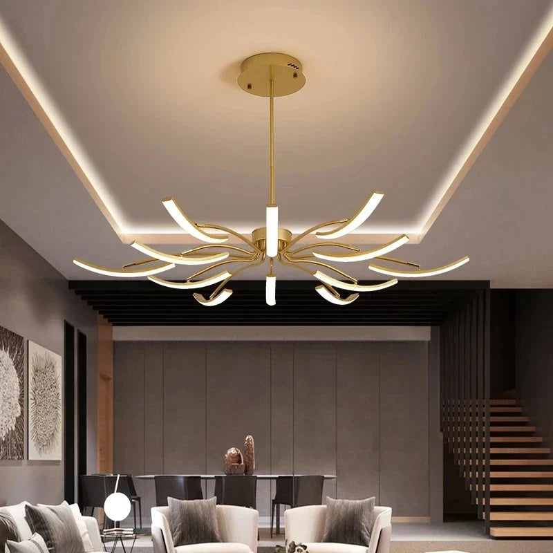 6-light black metal design chandelier