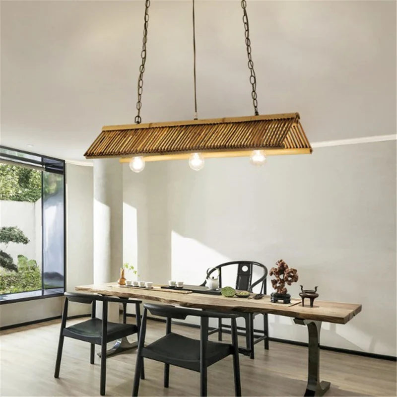 Elegant vintage bamboo chandelier