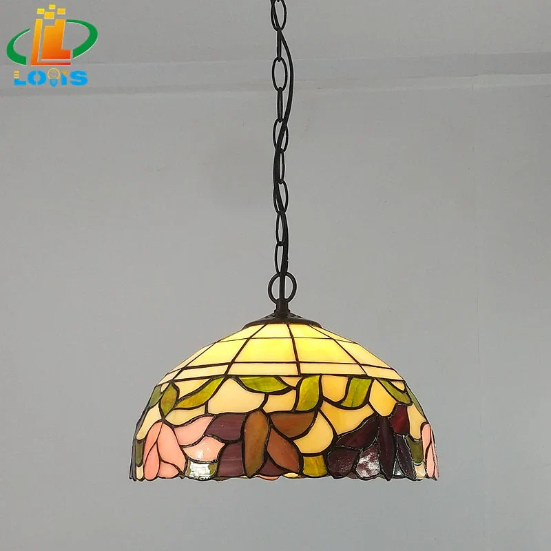 American style begonia flower Tiffany lamp chandelier decorative lighting