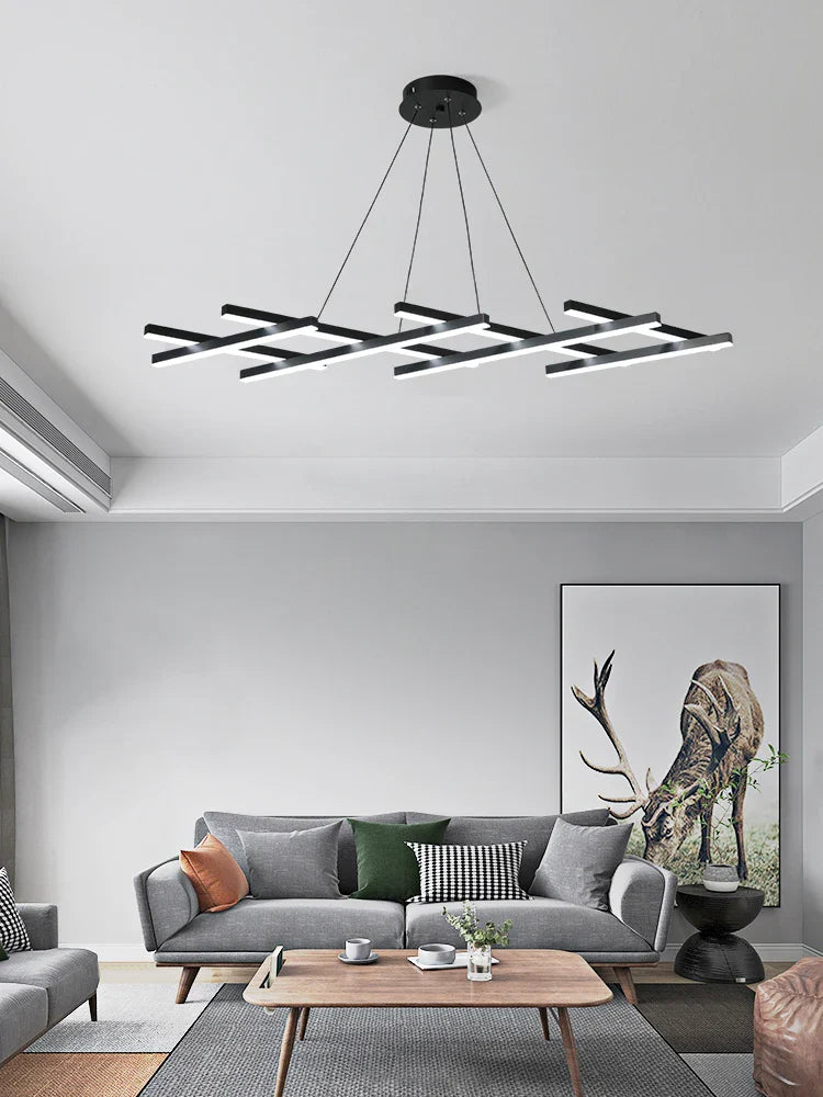 Modern minimalist LED chandelier with creative light strips