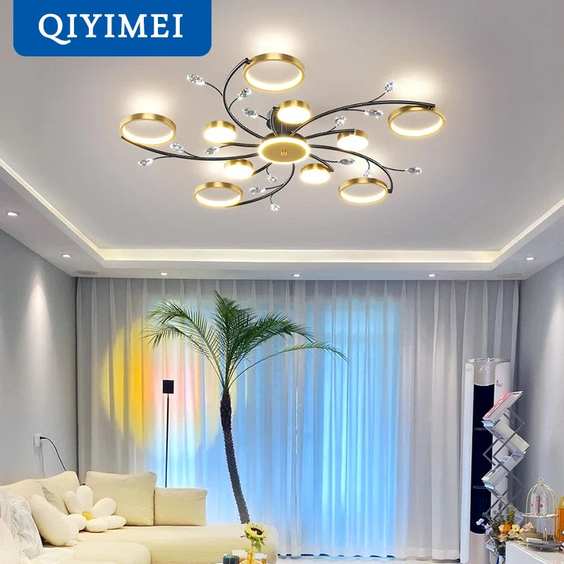 Modern LED crystal chandelier for indoor lighting