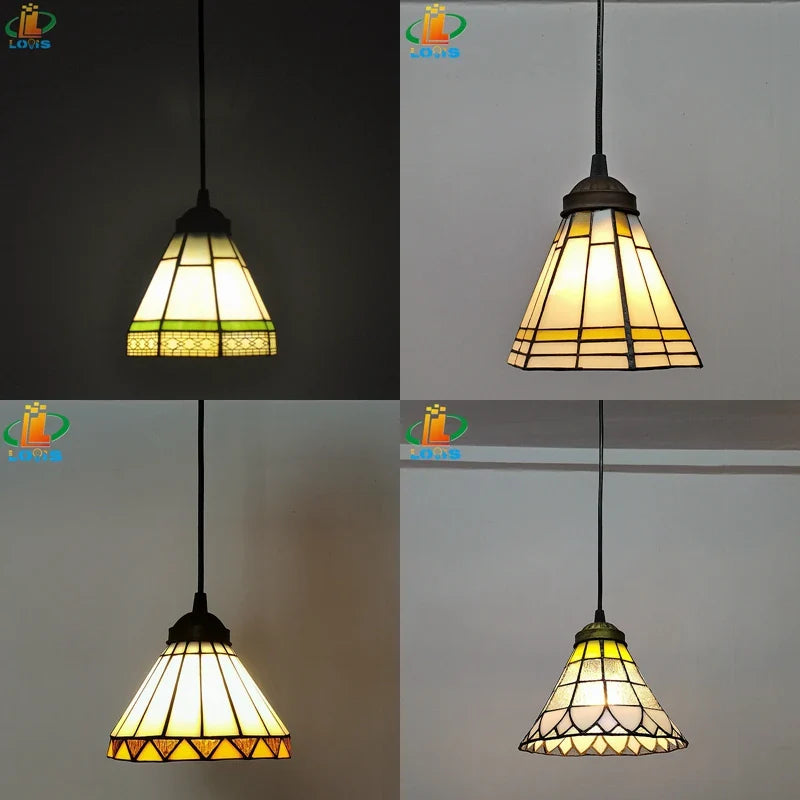 Tiffany-style glass chandelier for elegant interior decoration