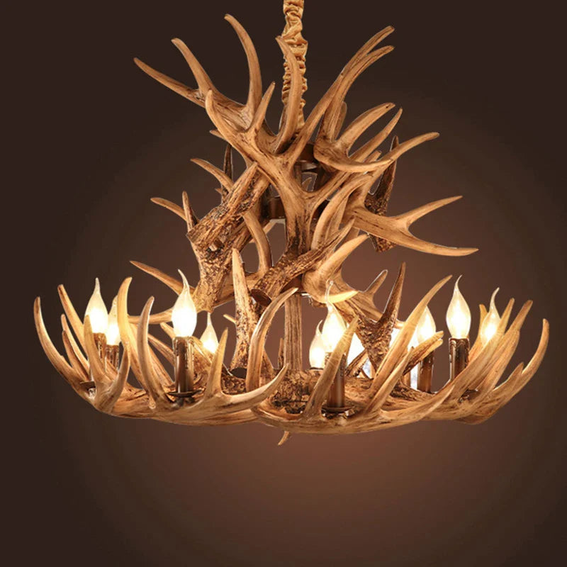 Antler-shaped resin chandelier for home decor