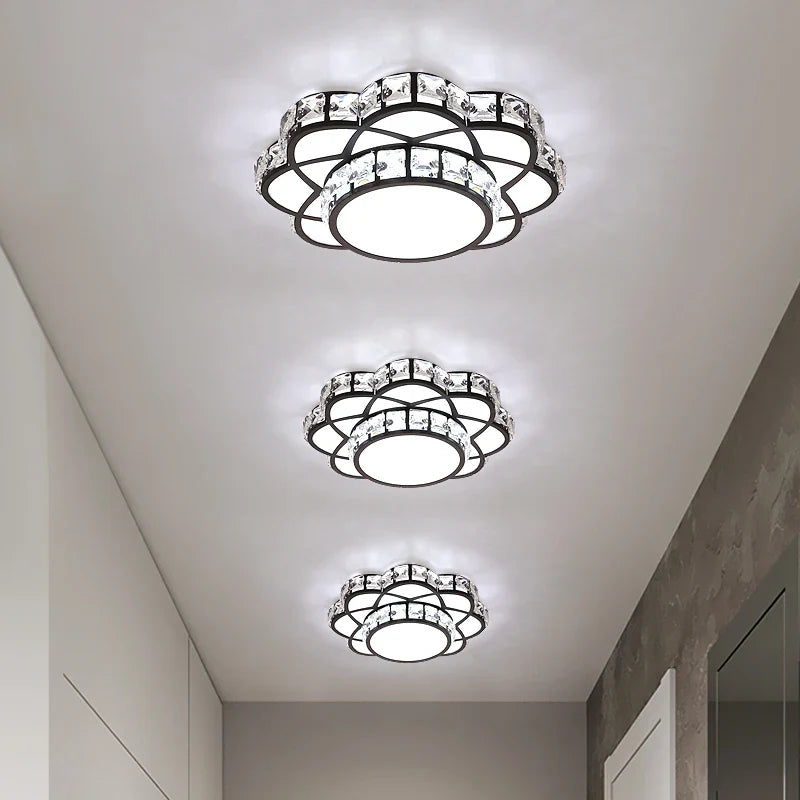 LED crystal ceiling light luxury chandelier floral decorative lighting