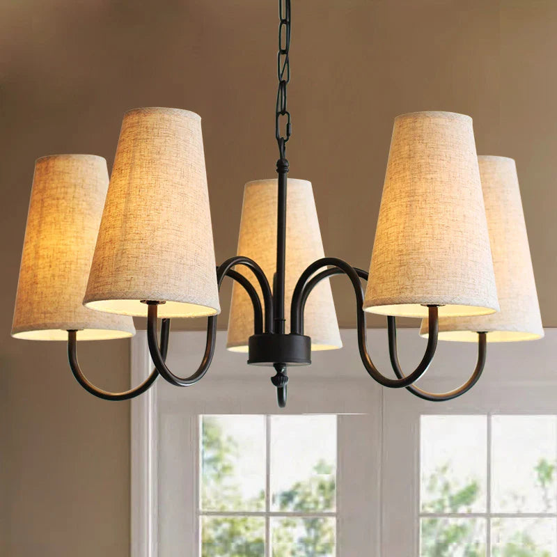 Elegant retro modern fabric chandelier for interiors