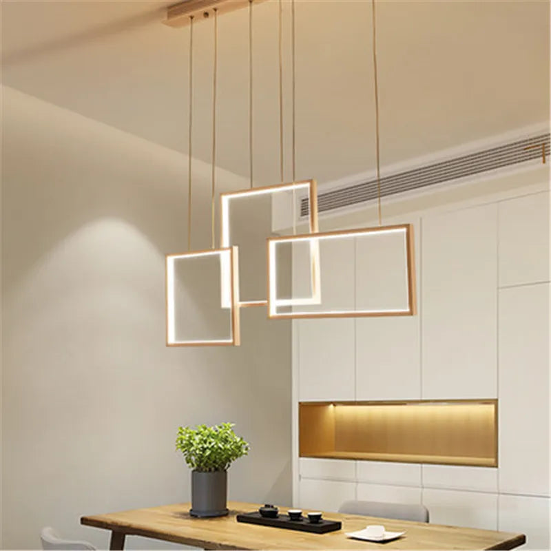Modern square acrylic chandelier with LED for DIY