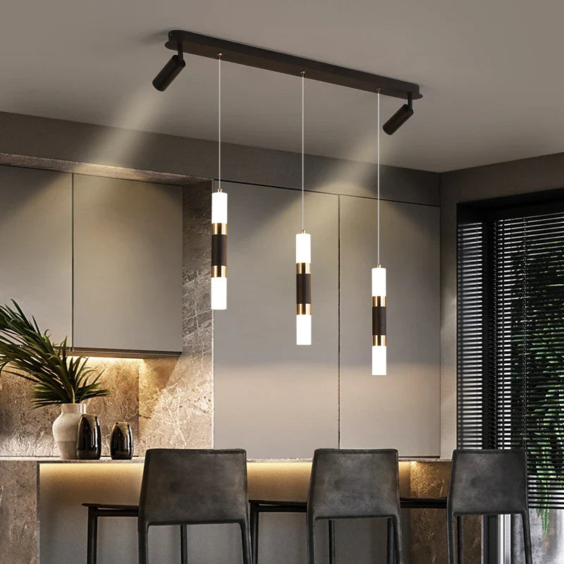Modern LED chandelier with adjustable design for various spaces