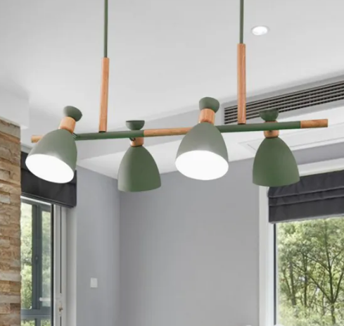 Morandi Pendant Lights 4-Light Nordic Wood/Metal White/Green/Grey Kitchen/Living Room