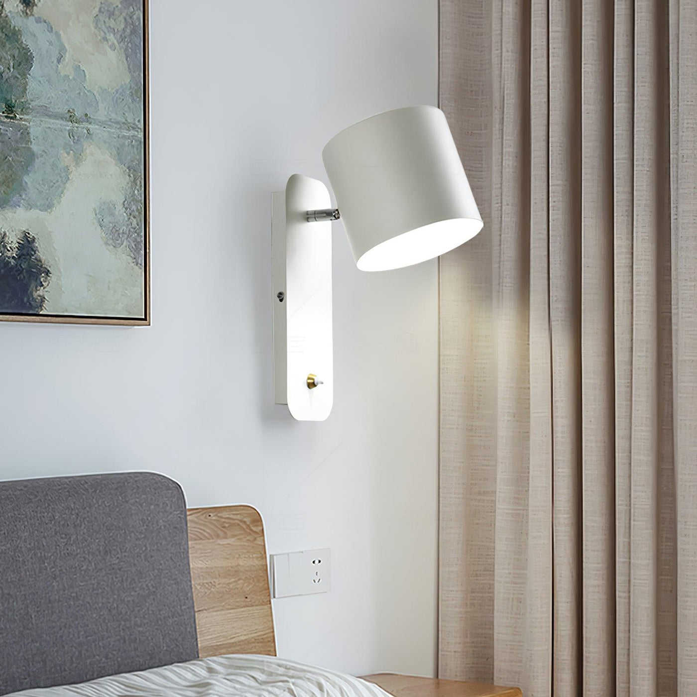 Applique murale LED cylindrique rotative minimaliste moderne à une lumière