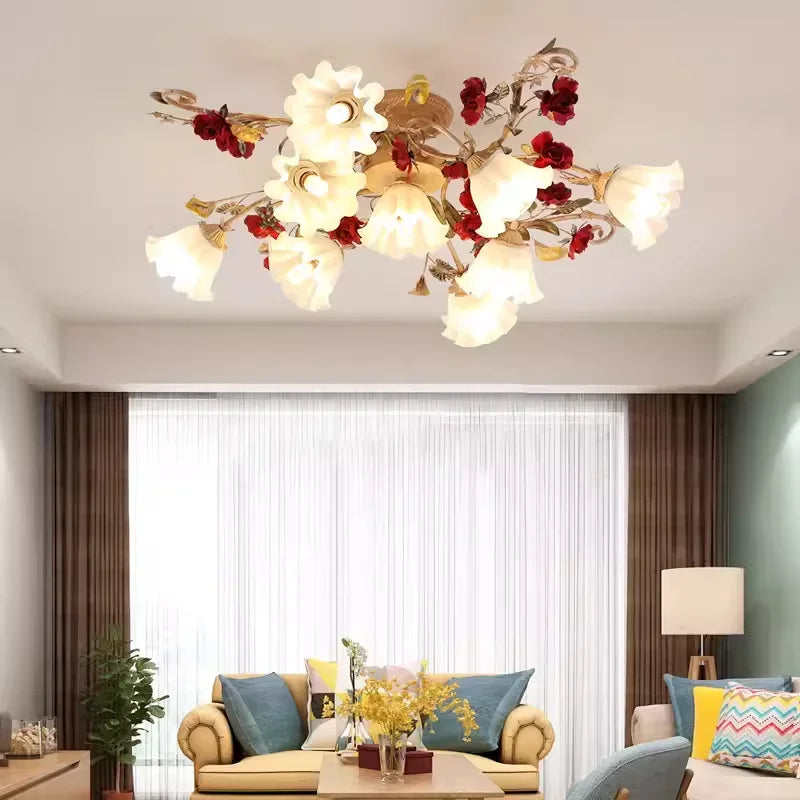 Romantic Vintage LED Floral Light Fixture