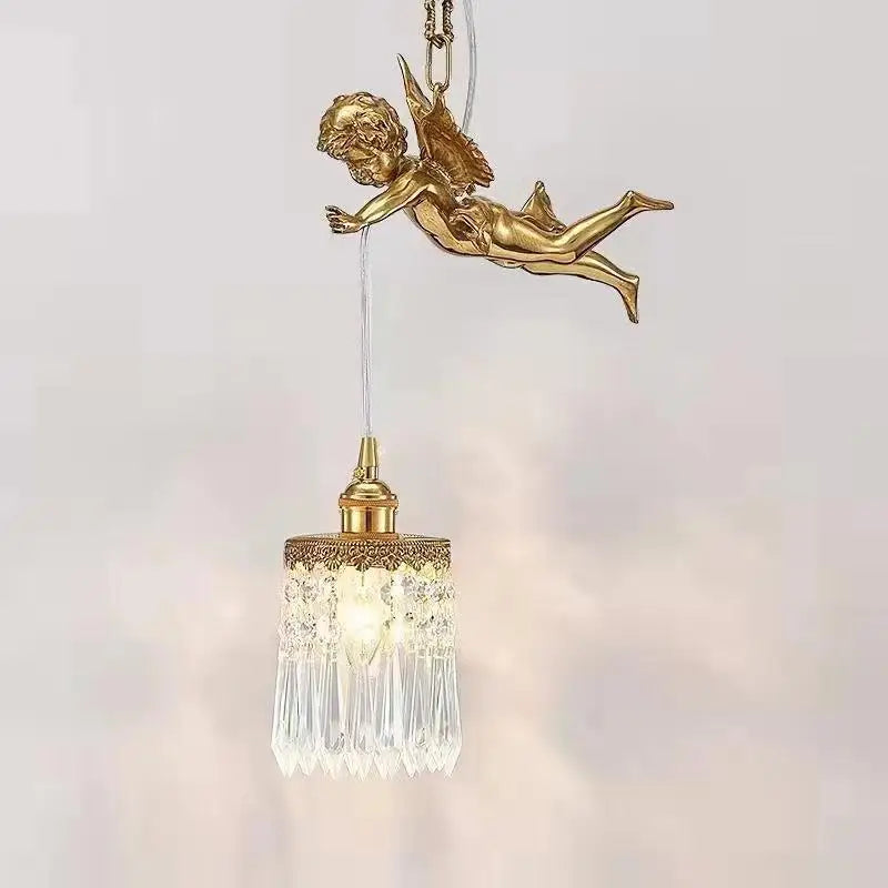 LED Crystal Chandelier with Angel Wings Luxurious European Decoration