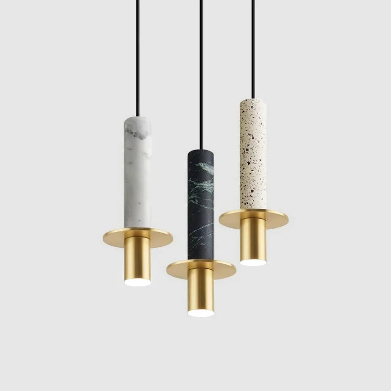 Vintage Gold Simple Marble LED Chandelier Loft Bar Pendant Lighting