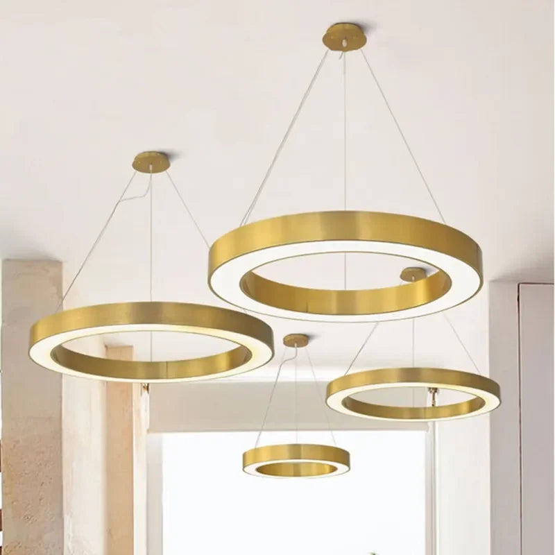 Round LED Ring Chandelier for Modern Creative Lighting