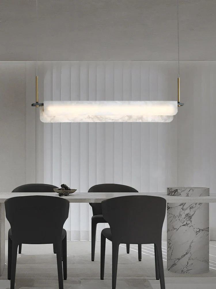 Spanish natural marble and copper chandelier for modern decor