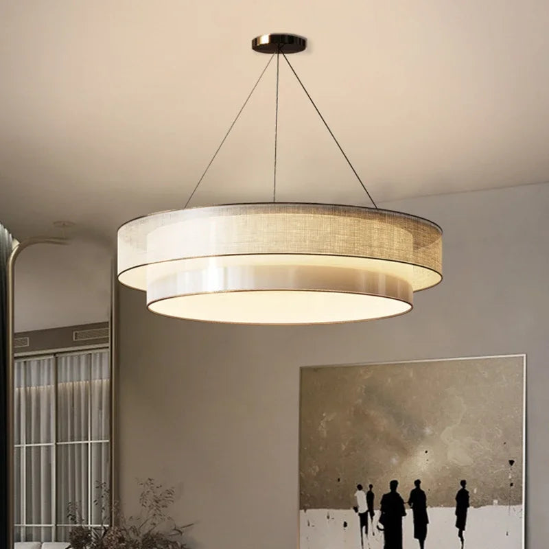 Elegant white circular designer chandelier