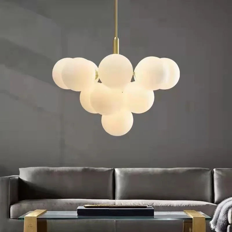 Modern LED glass chandelier for interior hotel stairs