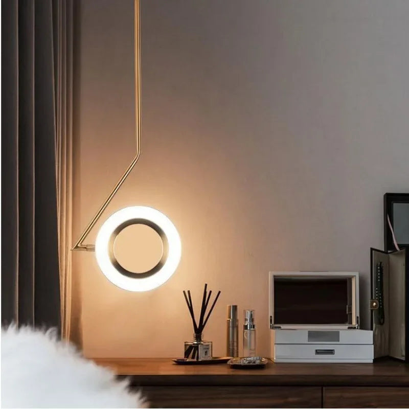 Modern hanging moon ring chandelier for interior decoration