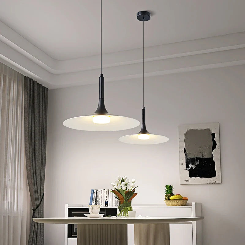 Modern and bright designer chandelier.