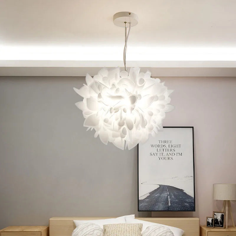 Modern acrylic flower LED chandelier for foyer