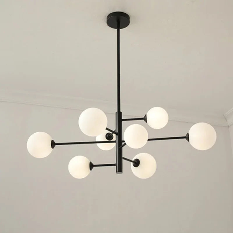 Nordic copper chandelier with creative glass and magic bean