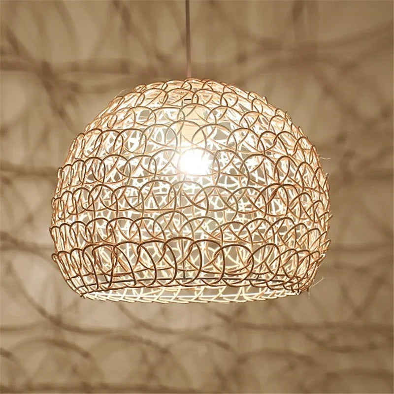 Modern Chinese style hand-woven rattan chandelier