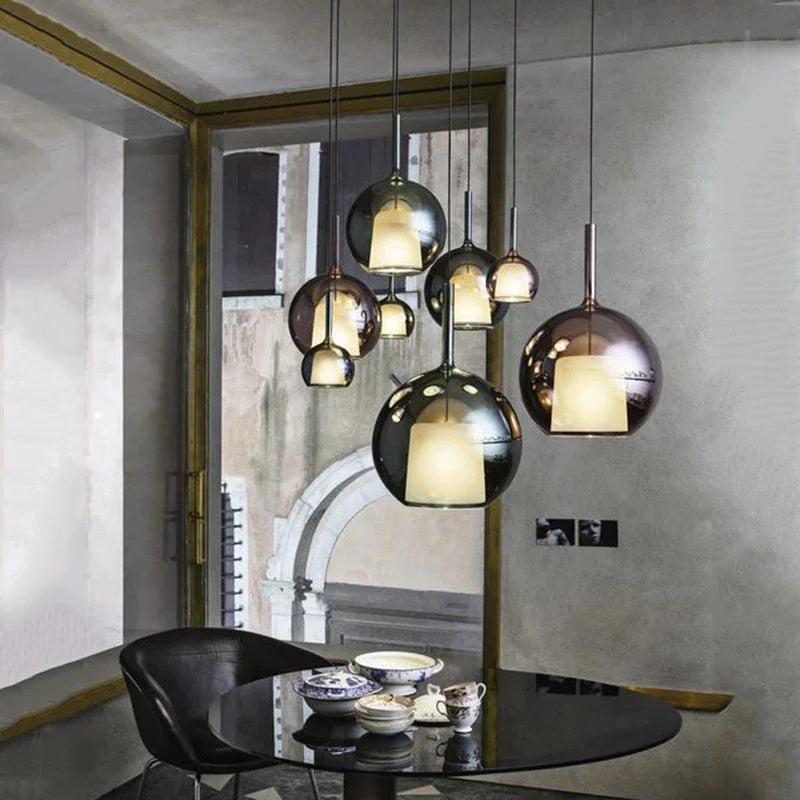 Modern glass lampshade chandelier for interior decoration