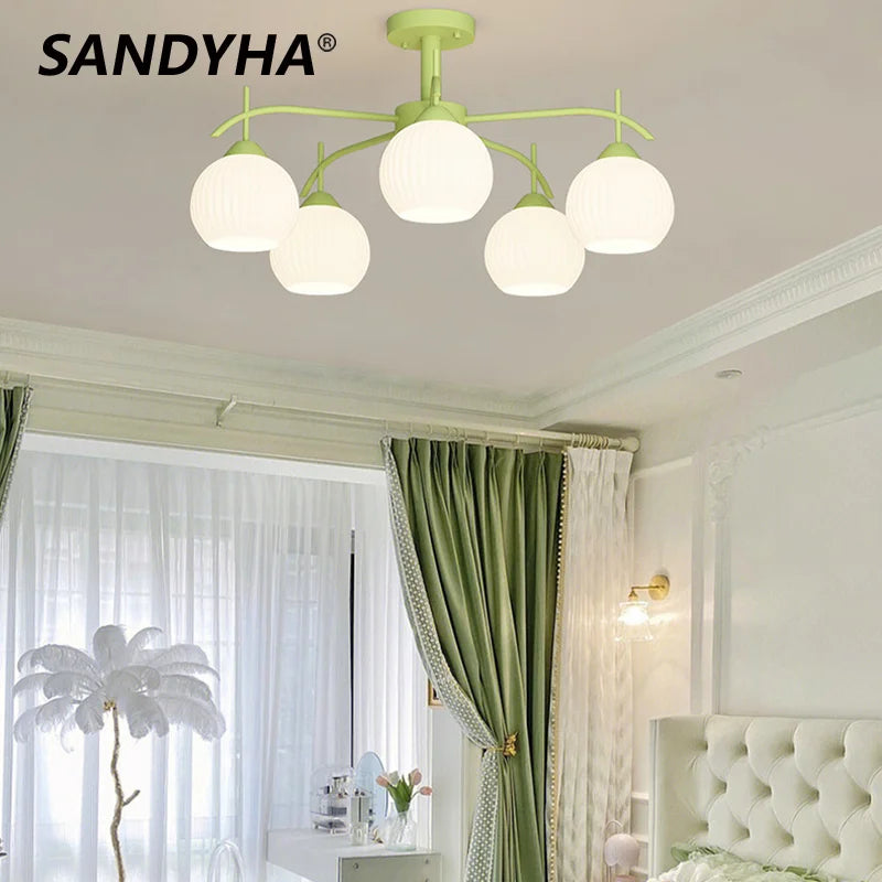 Sandyha Nordic Minimalist LED Chandelier Glass Pendant Light
