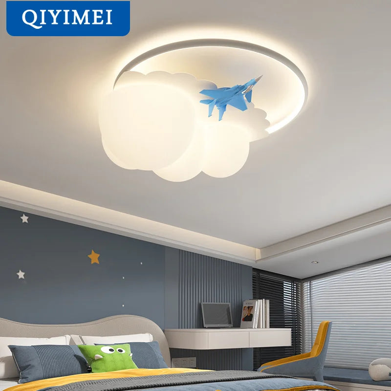 Luminous blue aerodynamic design chandelier