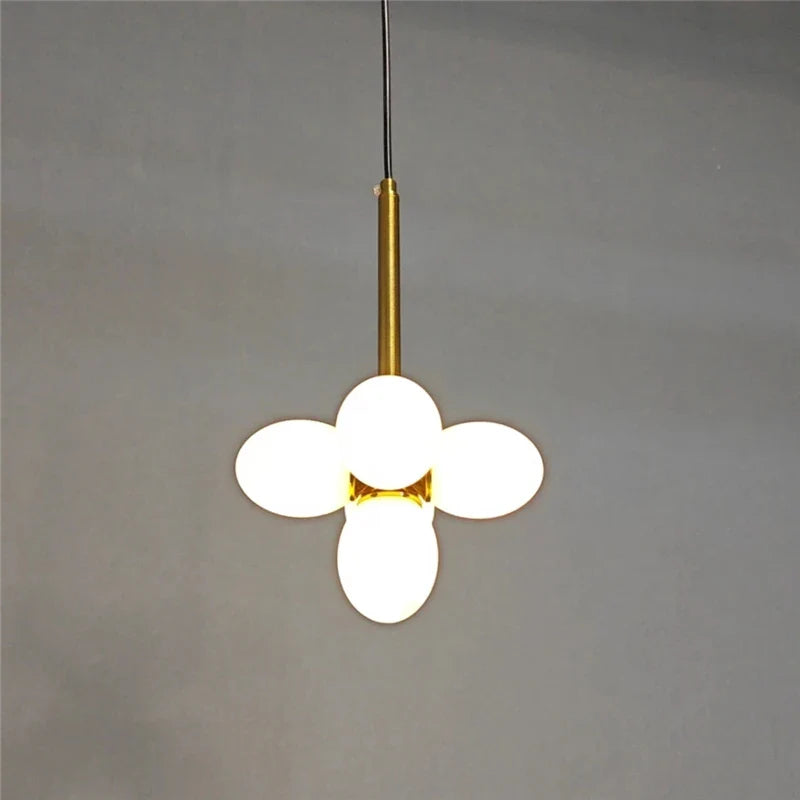 Minimalist egg-shaped glass chandelier for modern lighting