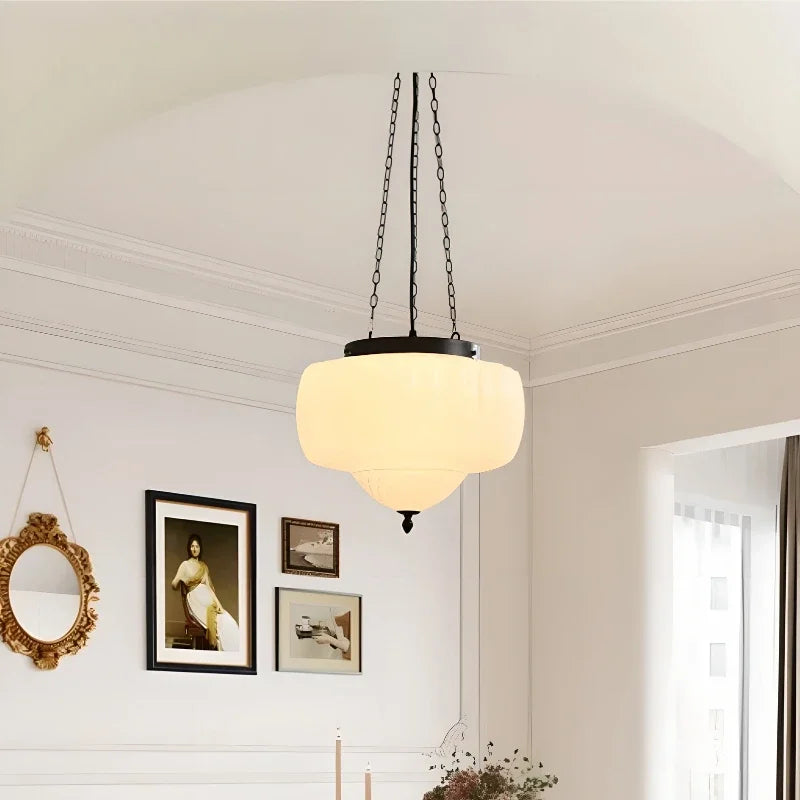 Vintage Scandinavian luminous glass chandelier