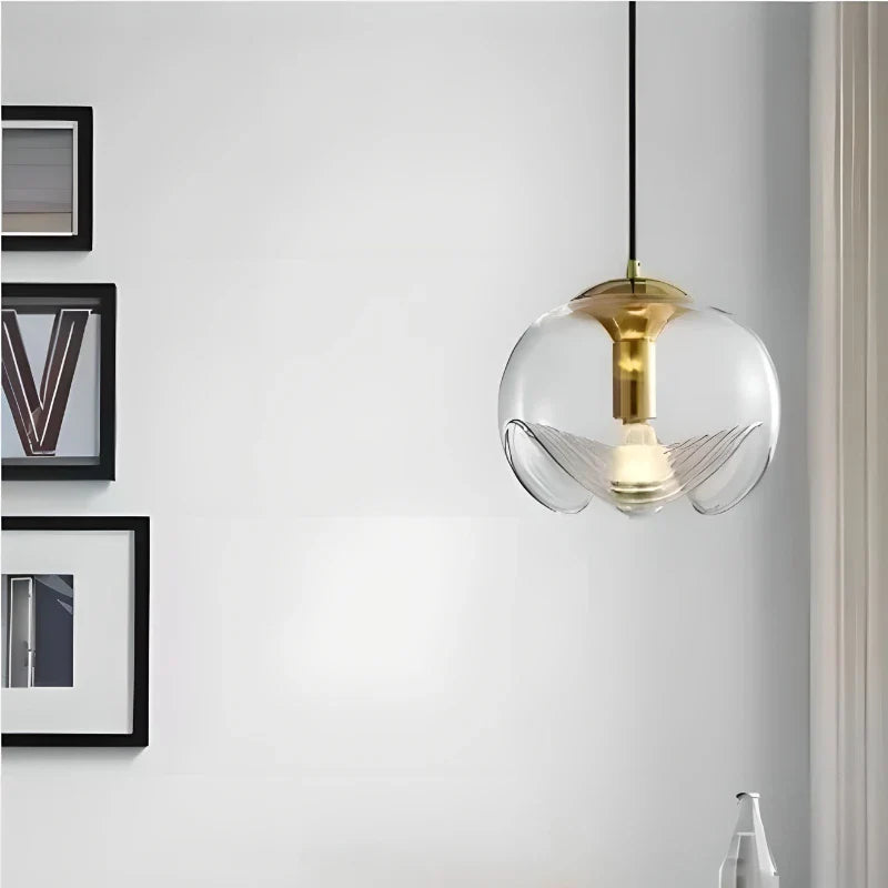 Minimalist vintage glass chandelier for interior decoration
