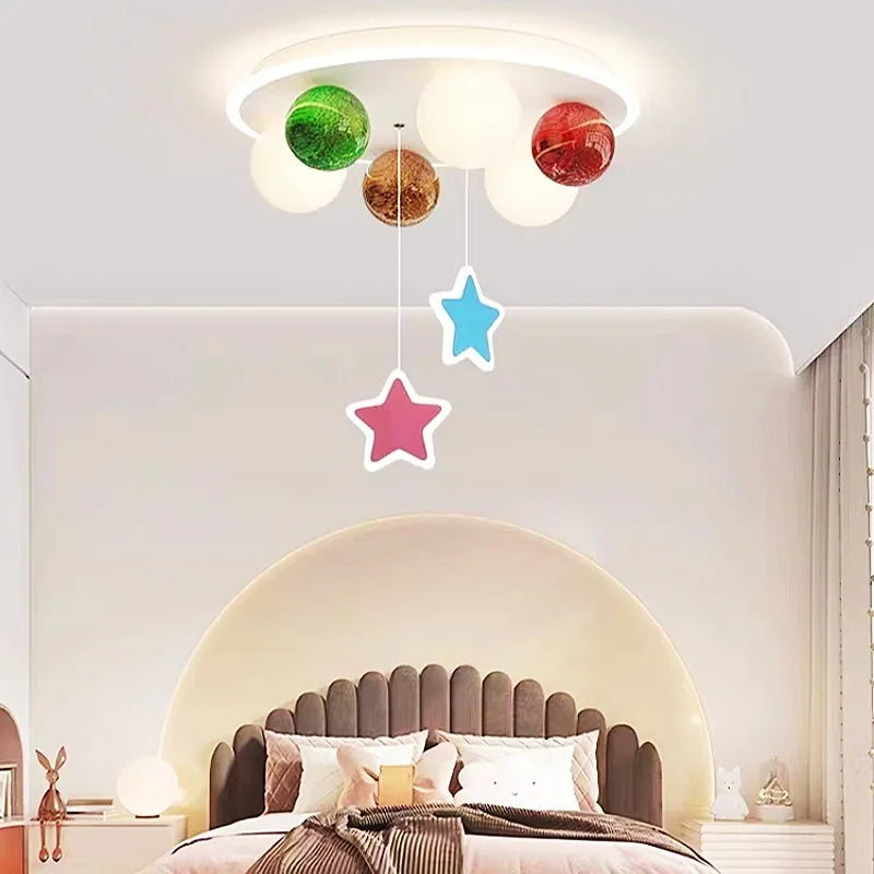 star-shaped bubble ball glass chandelier