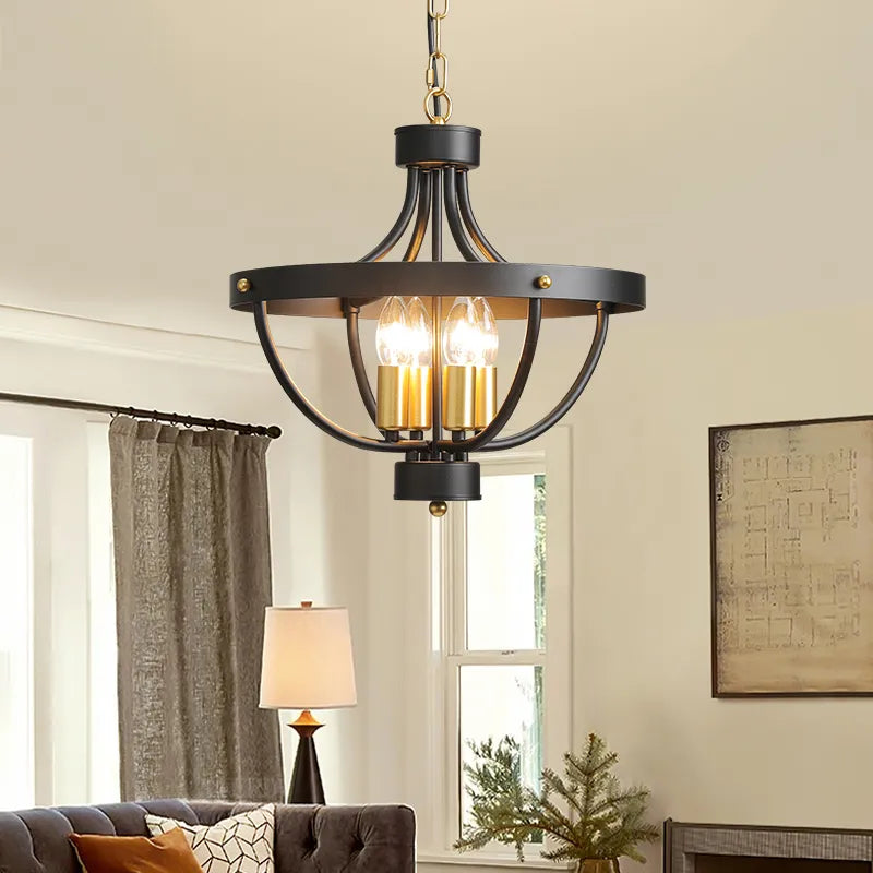 Elegant rustic wrought iron chandelier