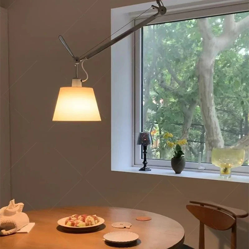 Fabric lampshade chandelier for restaurants, offices, bars, and public spaces