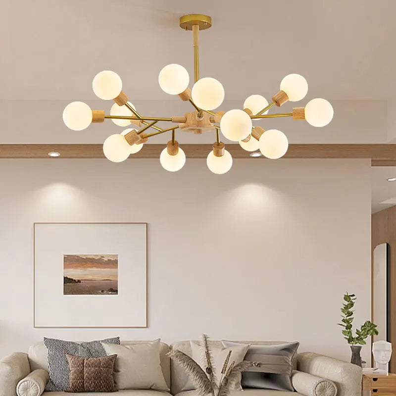 Nordic wooden LED chandelier for modern home decoration