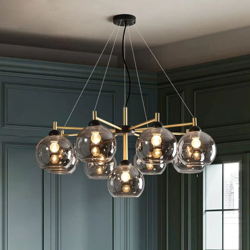Modern LED chandelier for suspended indoor lighting