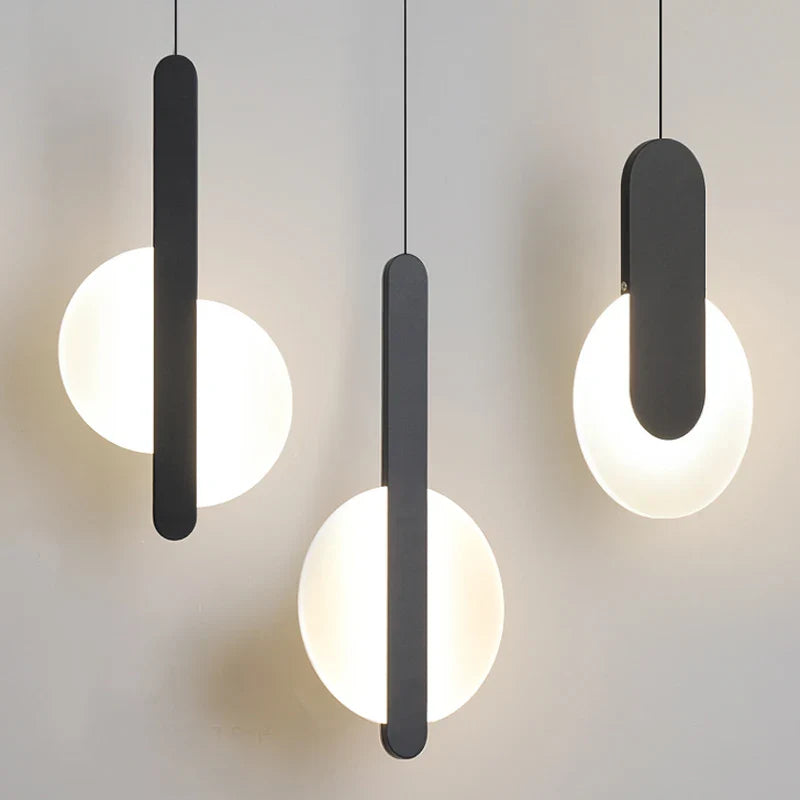 Black acrylic LED pendant chandelier