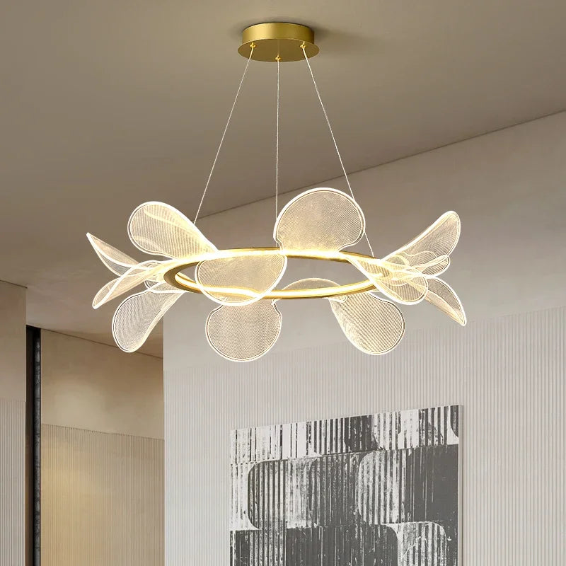 Modern Crystal Petal LED Chandelier