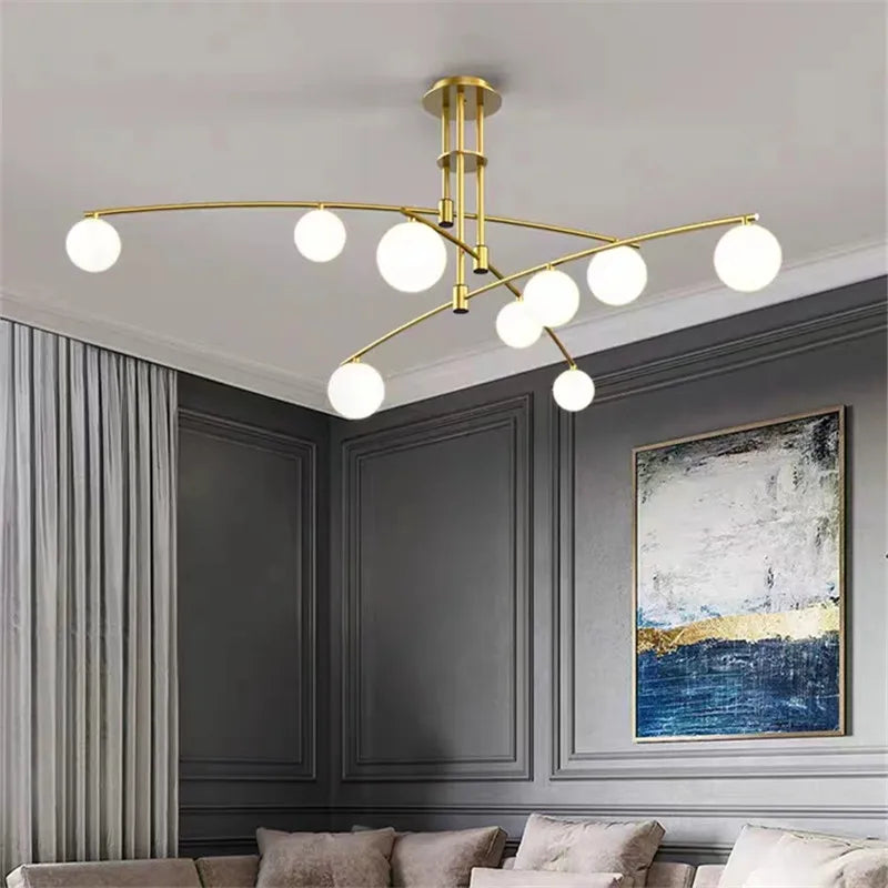 Minimalist Nordic-style glass chandelier for interior decoration