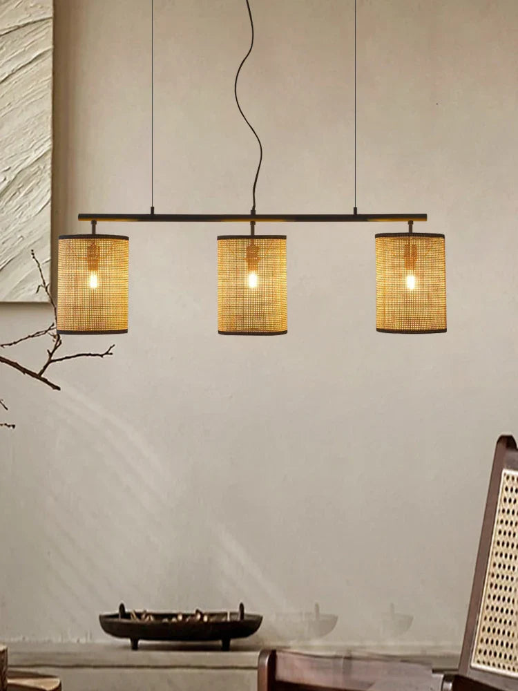 Creative rural-style rattan retro chandelier for lighting