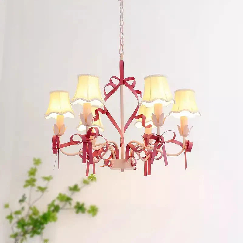 Pink princess chandelier for children's room decoration