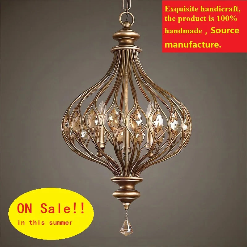 Vintage French crystal chandelier for villa