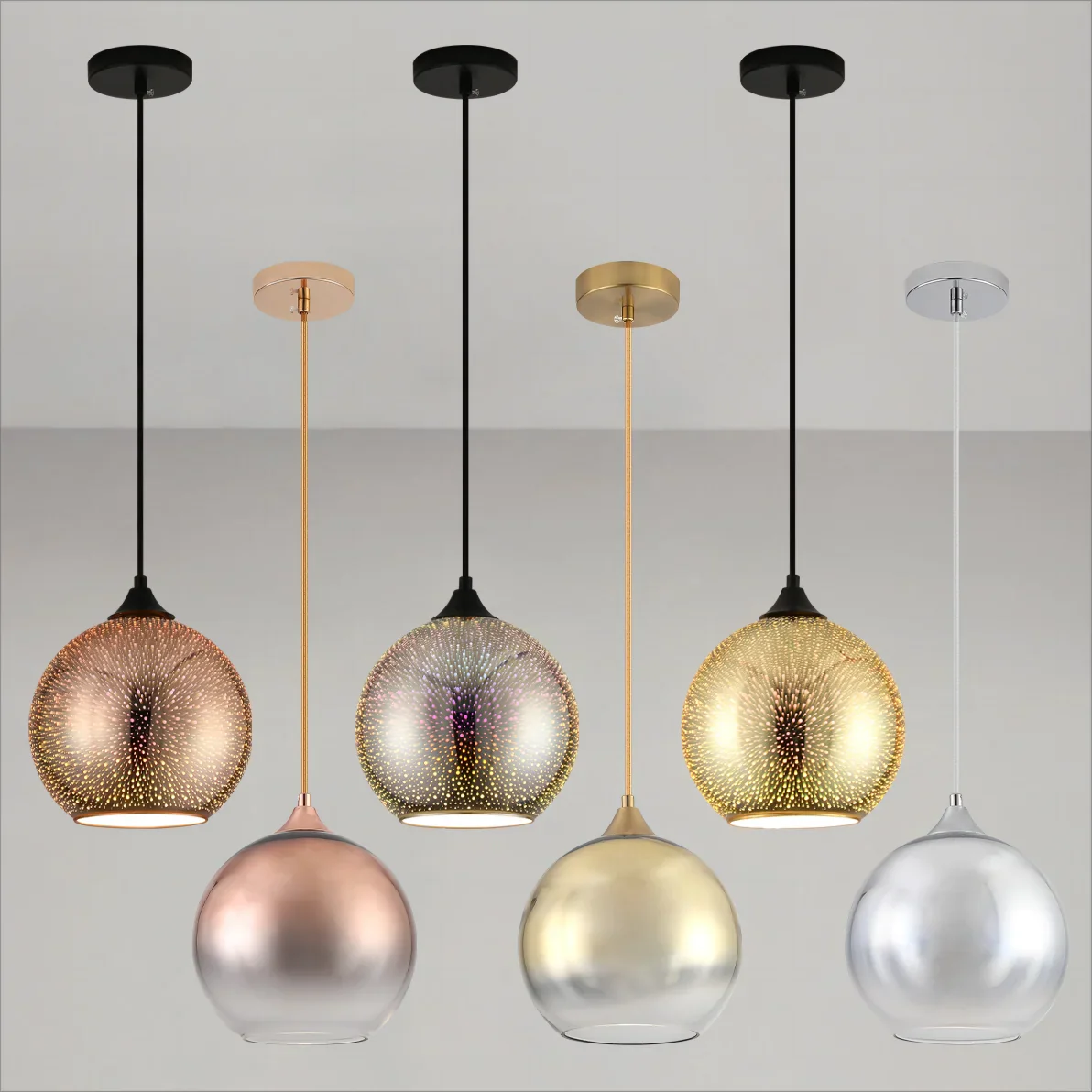 Restaurant LED 3D Glass Fireworks Effect Chandelier
